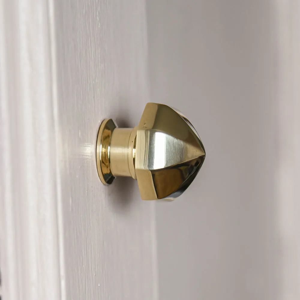 Polished Brass Pointed Octagonal Cabinet Knob