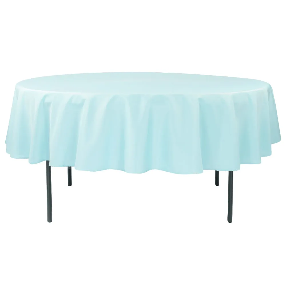 Polyester 90" Round Tablecloth - Baby Blue