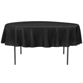 Polyester 90" Round Tablecloth - Black