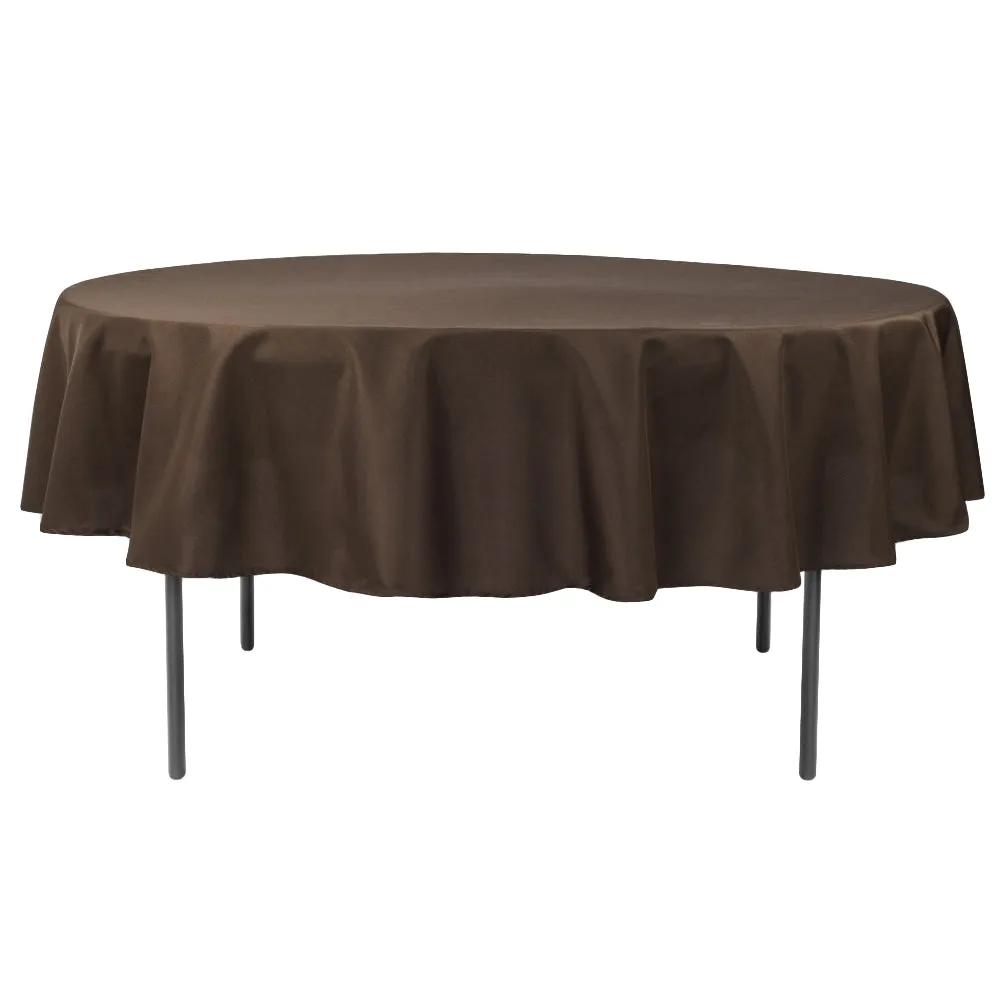 Polyester 90" Round Tablecloth - Chocolate Brown