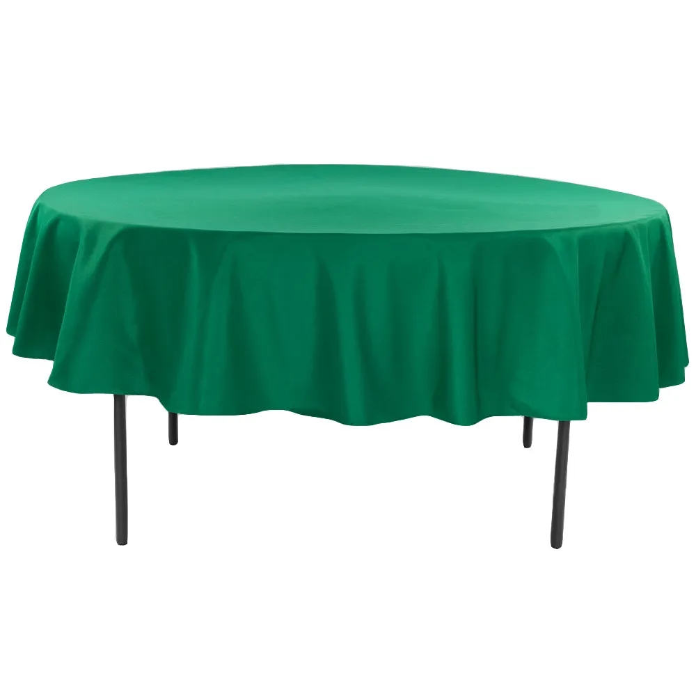 Polyester 90" Round Tablecloth - Emerald Green