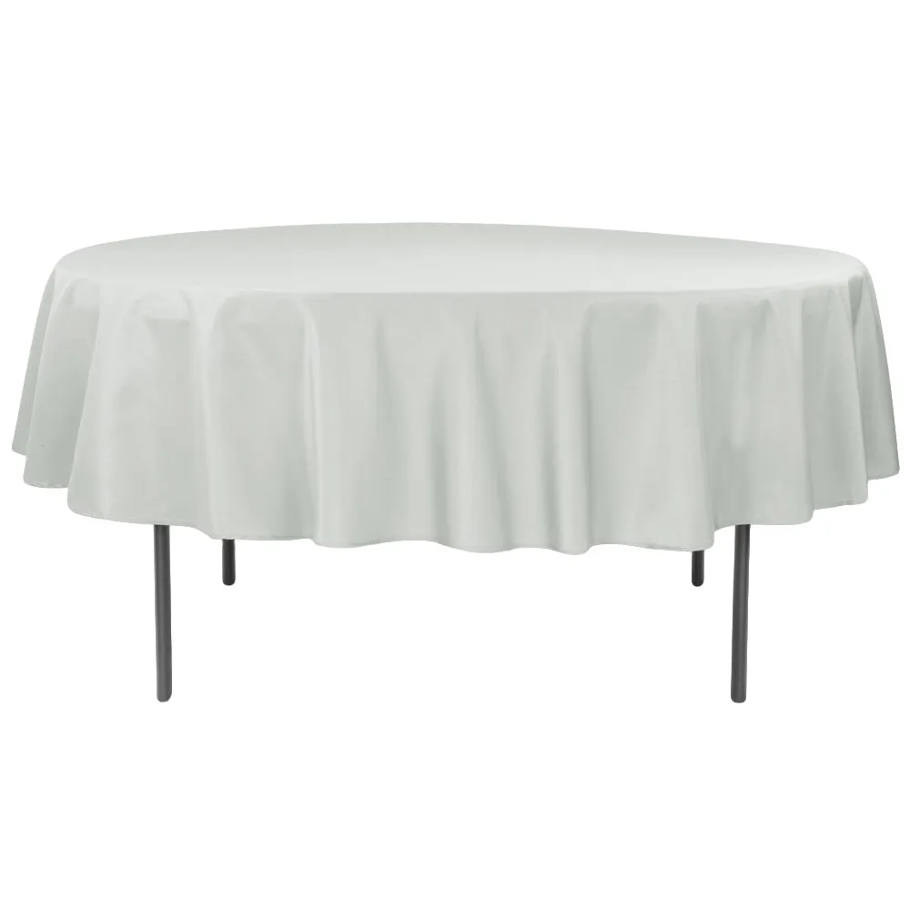 Polyester 90" Round Tablecloth - Gray/Silver