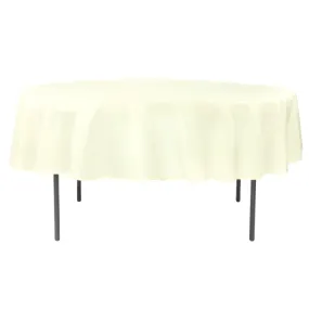 Polyester 90" Round Tablecloth - Ivory