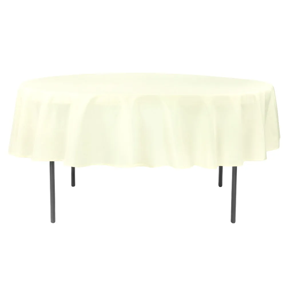 Polyester 90" Round Tablecloth - Ivory