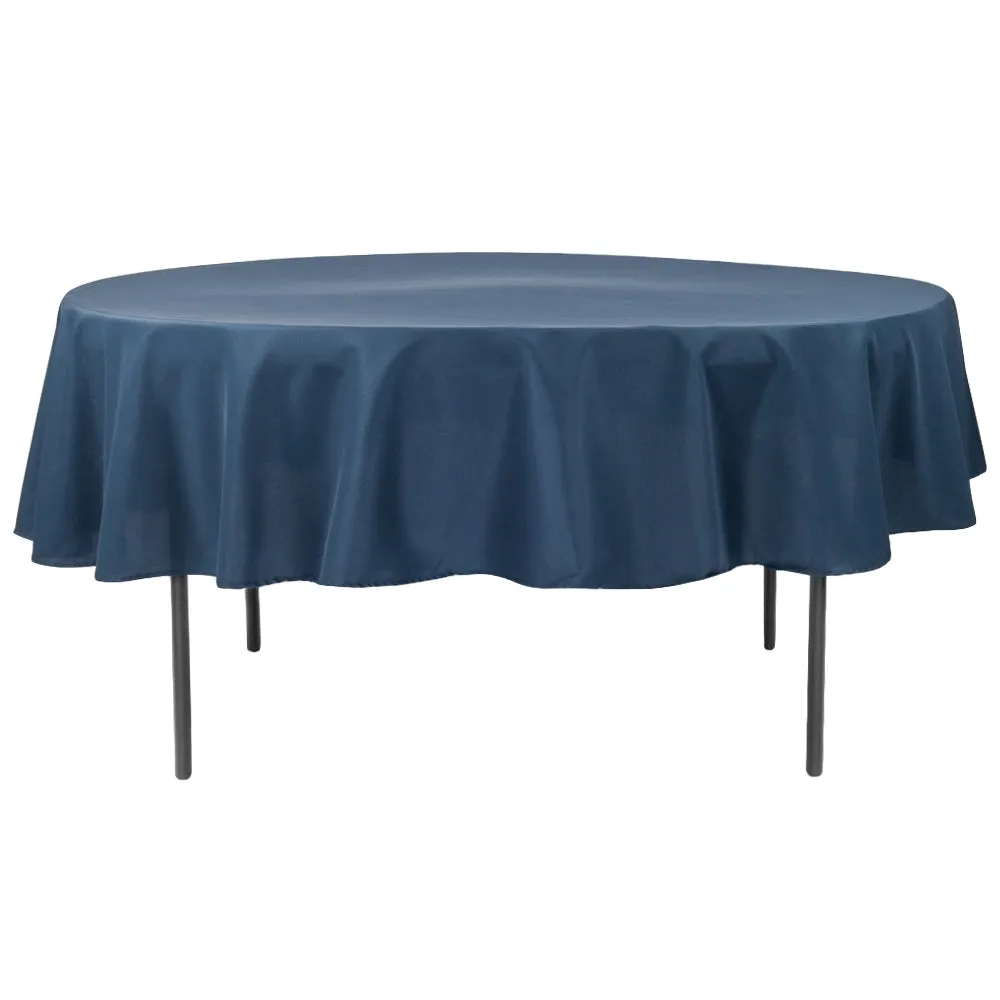 Polyester 90" Round Tablecloth - Navy Blue