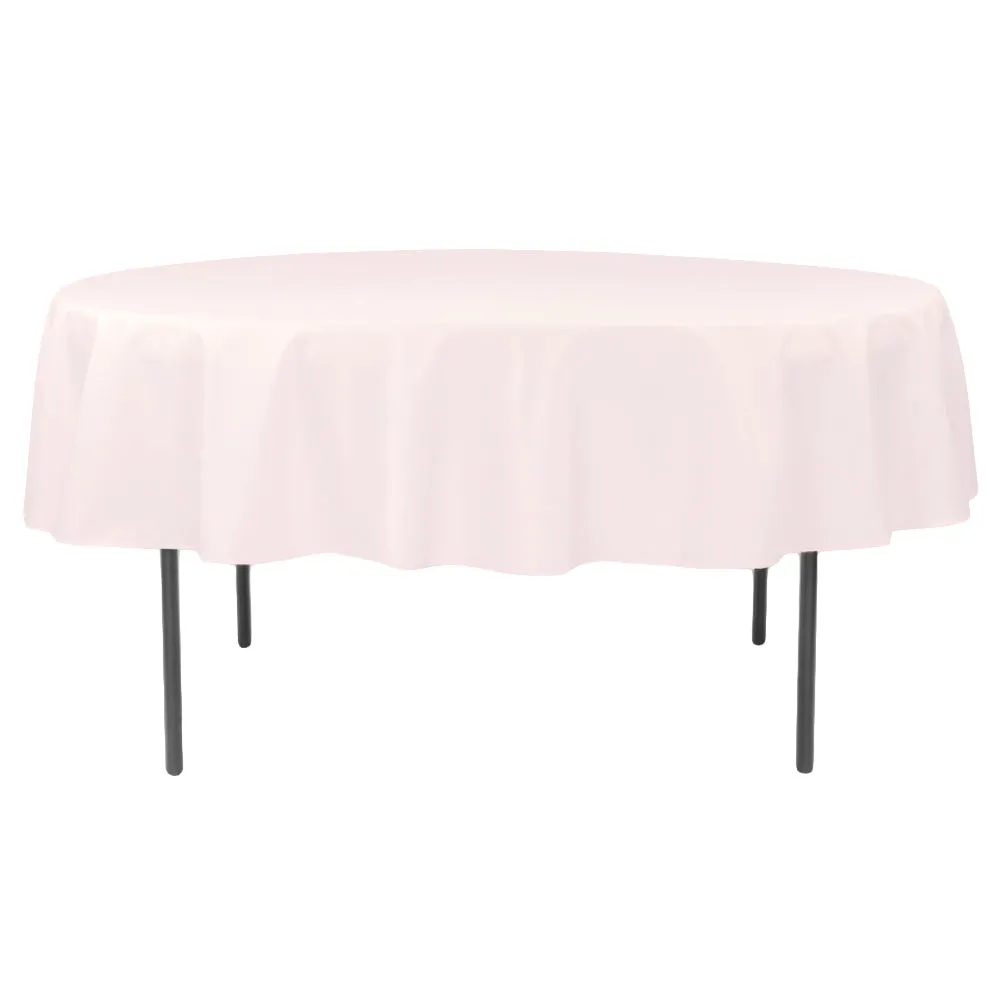 Polyester 90" Round Tablecloth - Pastel Pink