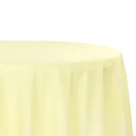 Polyester 90" Round Tablecloth - Pastel Yellow