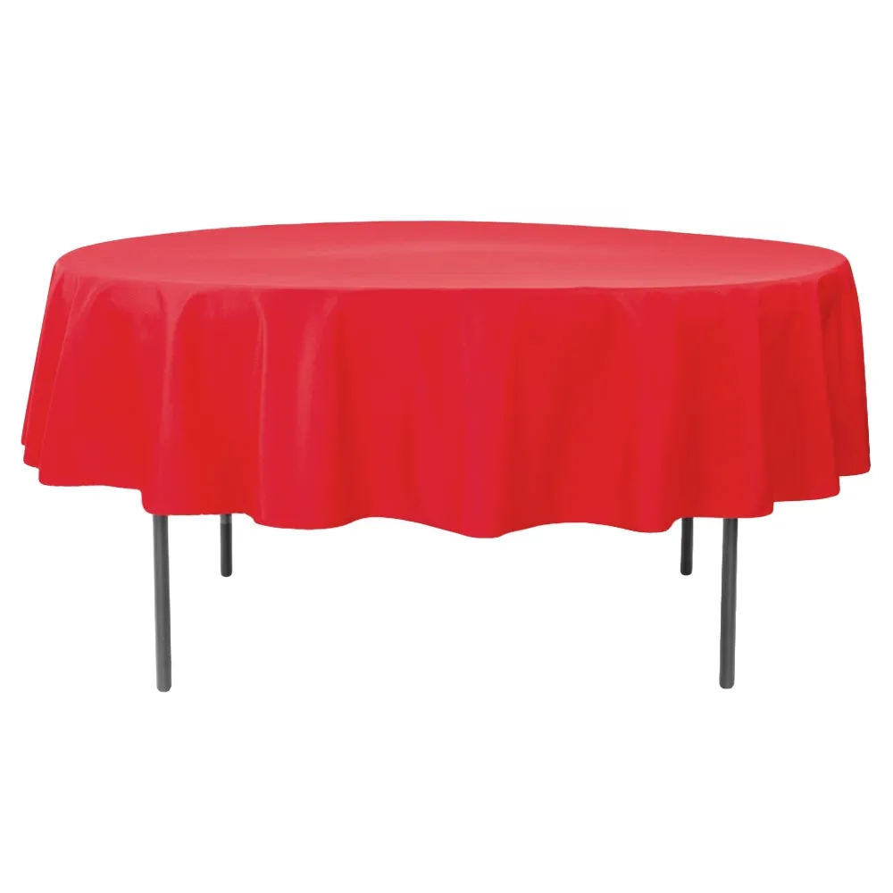 Polyester 90" Round Tablecloth - Red