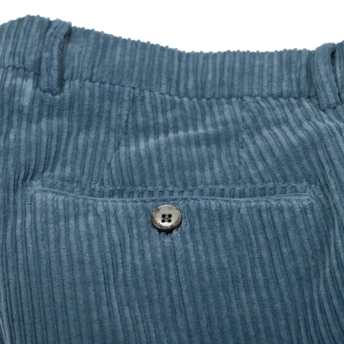 Powder Blue Stretch Cotton Corduroy Trousers