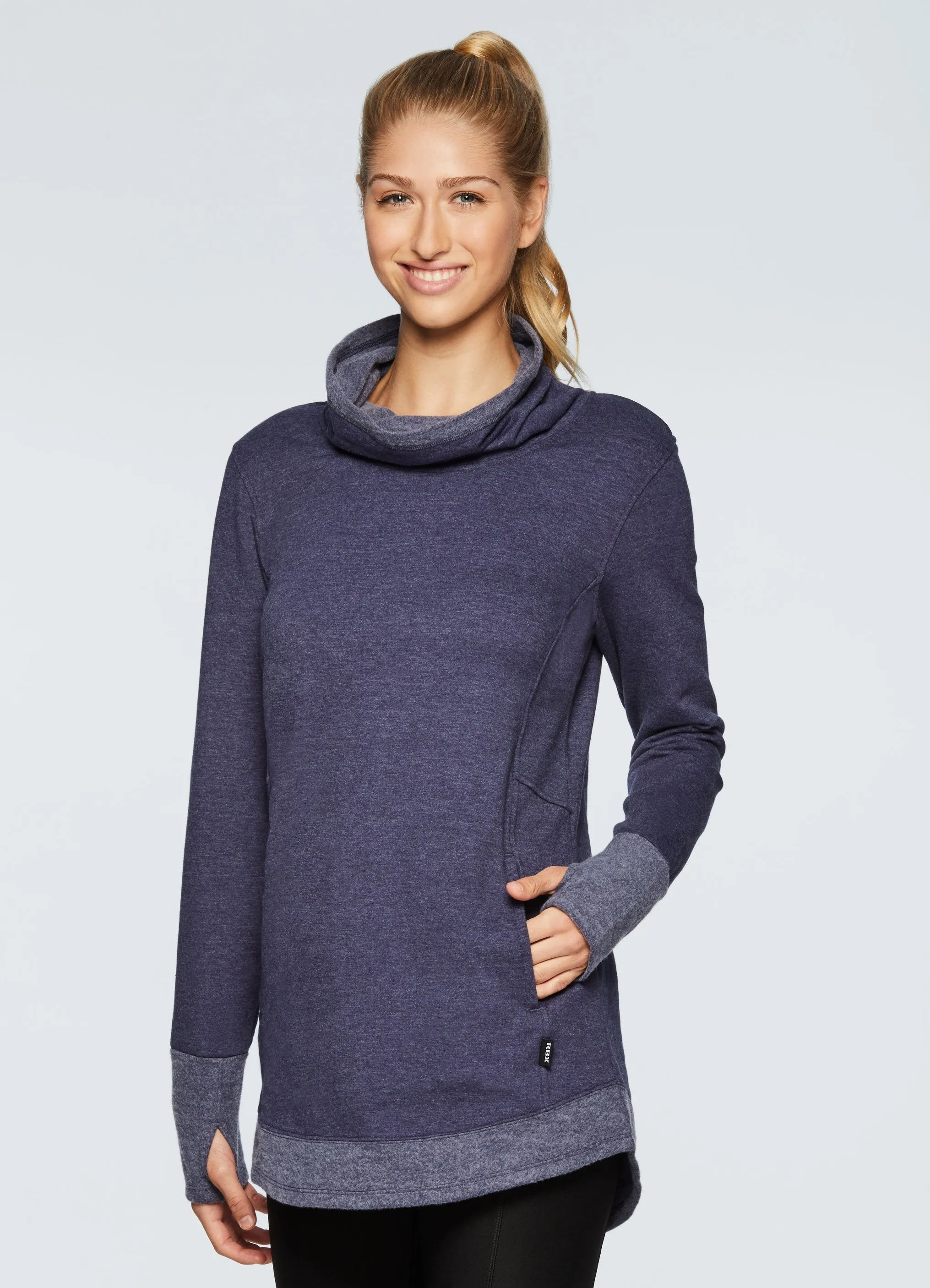 Prime Fleece Cowl Neck Tunic Sweatshirt