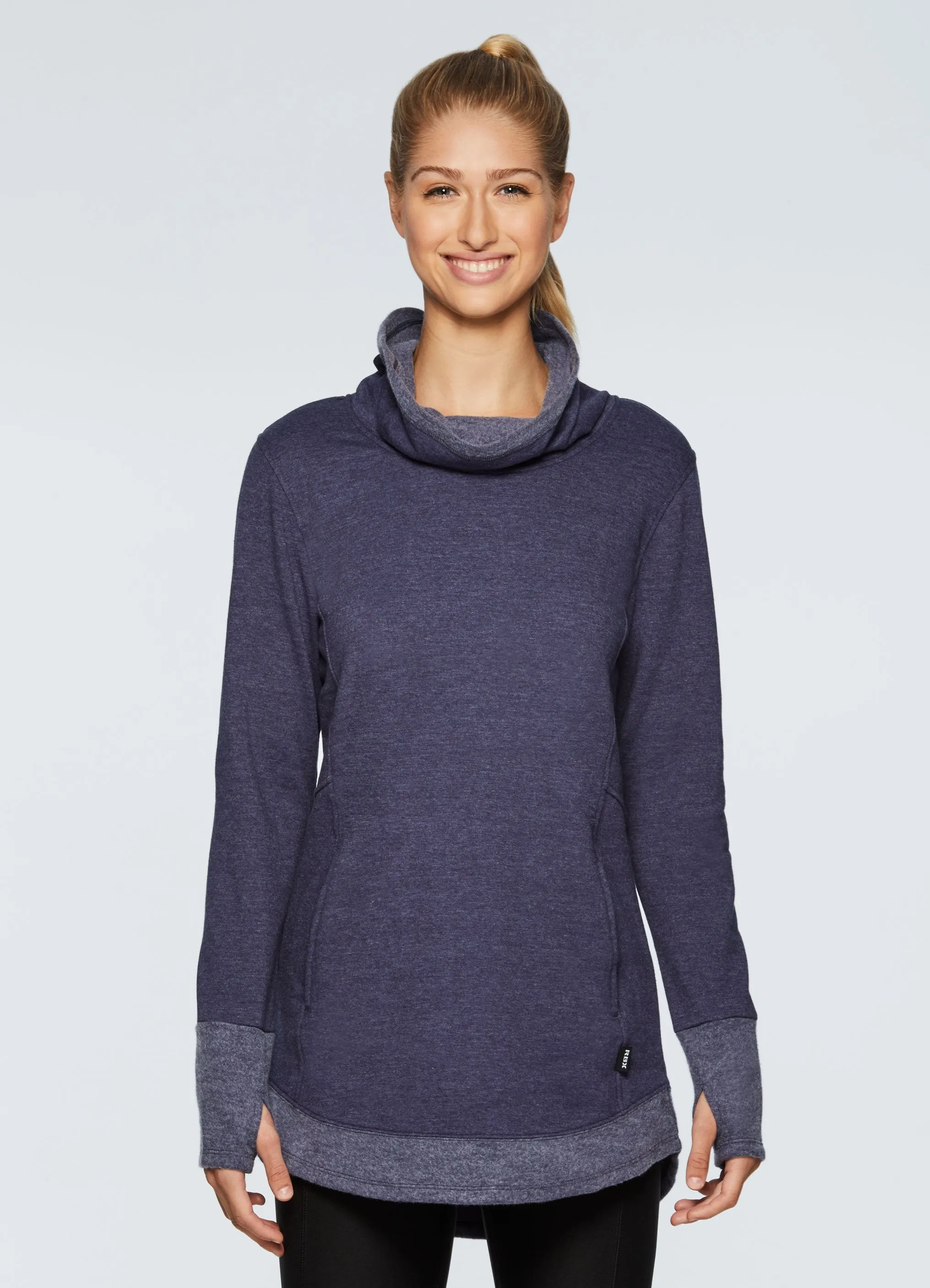 Prime Fleece Cowl Neck Tunic Sweatshirt