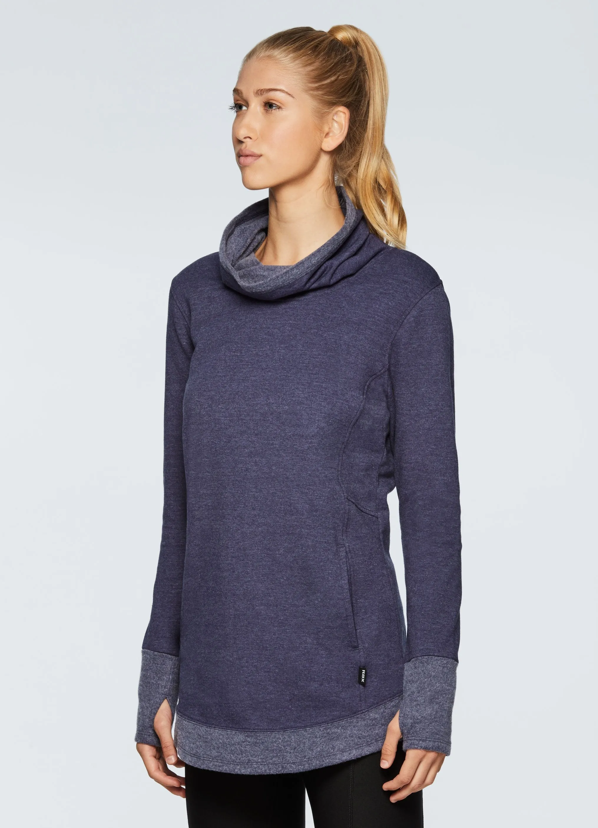 Prime Fleece Cowl Neck Tunic Sweatshirt