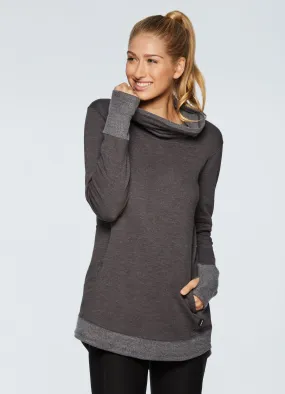 Prime Fleece Cowl Neck Tunic Sweatshirt