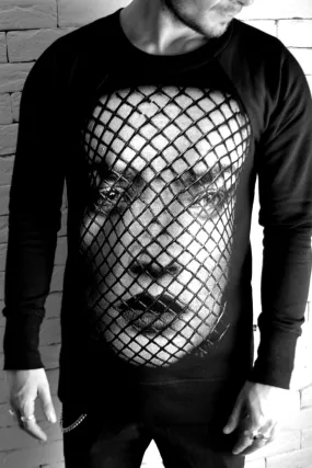 Raglan Jumper Mesh Face - Black