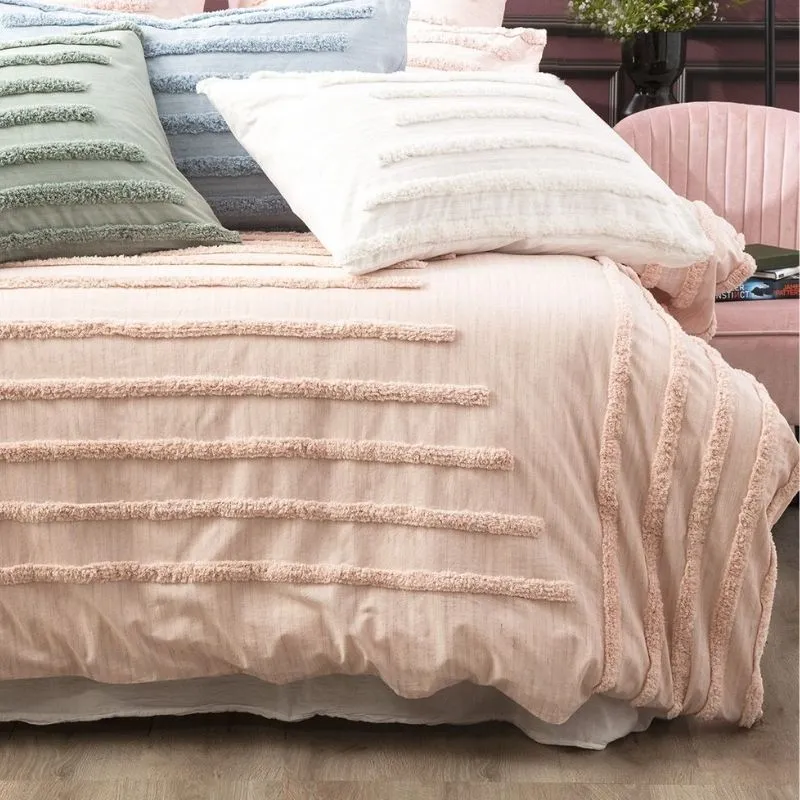 Renee Taylor Classic Cotton Blush Quilt Cover Set