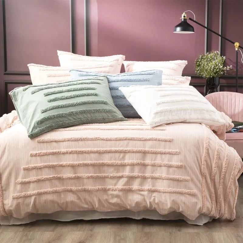 Renee Taylor Classic Cotton Blush Quilt Cover Set