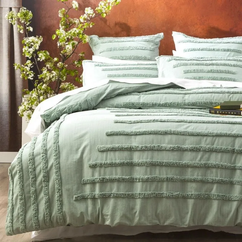 Renee Taylor Classic Cotton Sage Quilt Cover Set