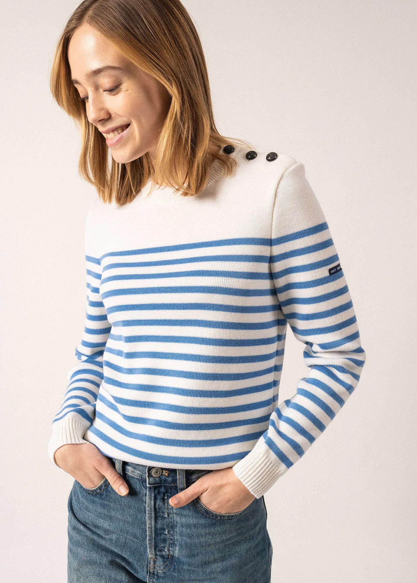 Rochefort striped sailor jumper - in wool (ECUME/OXYGENE)