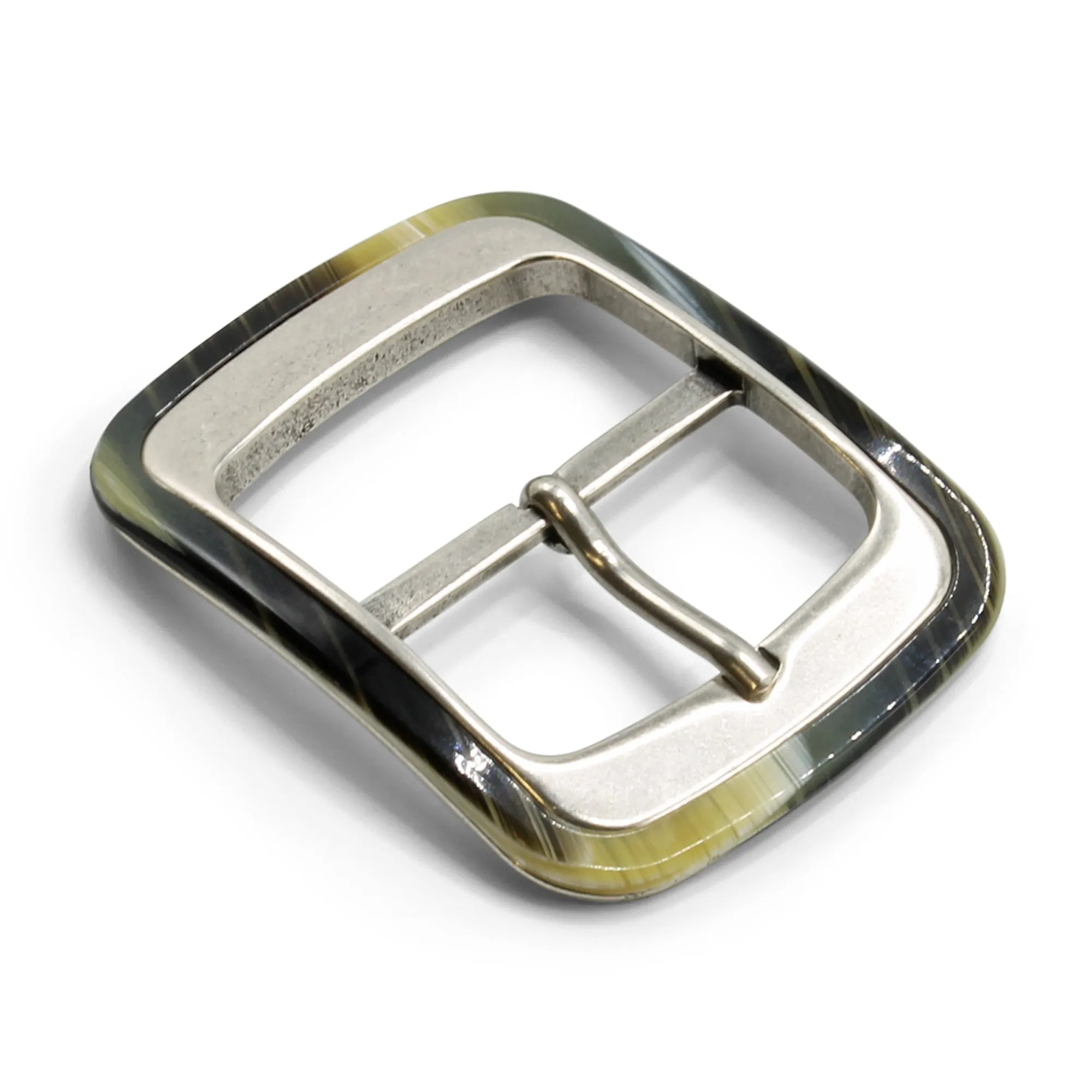 Rounded Centre Prong Horn Insert Buckle 40mm