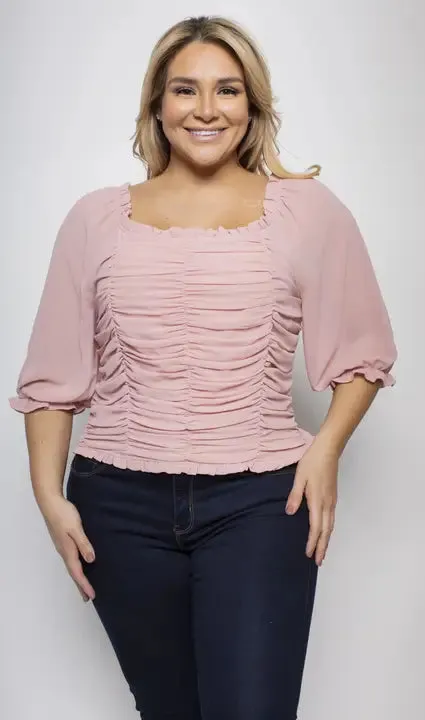 Royal Curves Ruched Blouse