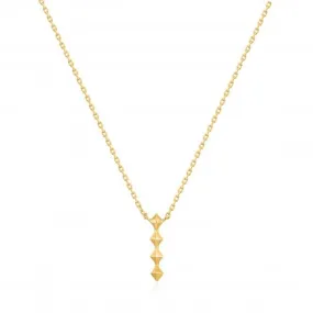 Shiny Gold Spike Drop Necklace N025-01G