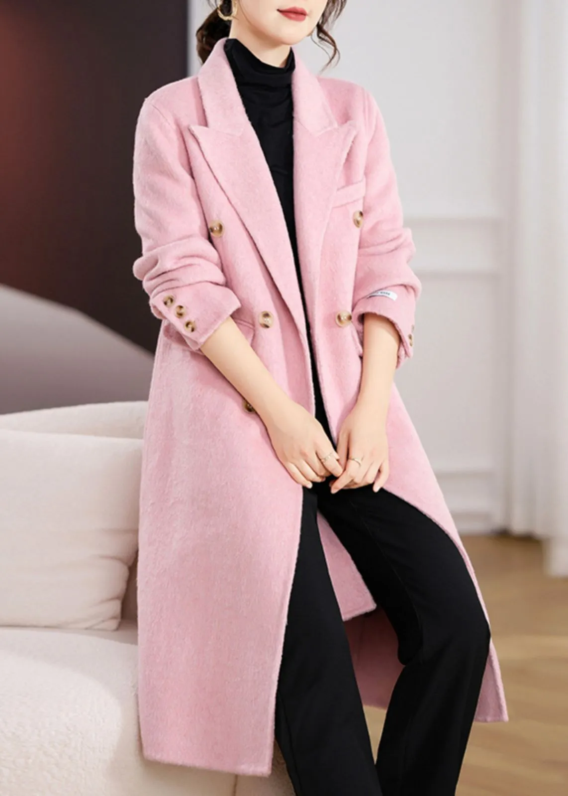 Slim Fit Double Face Wool Blend Coat