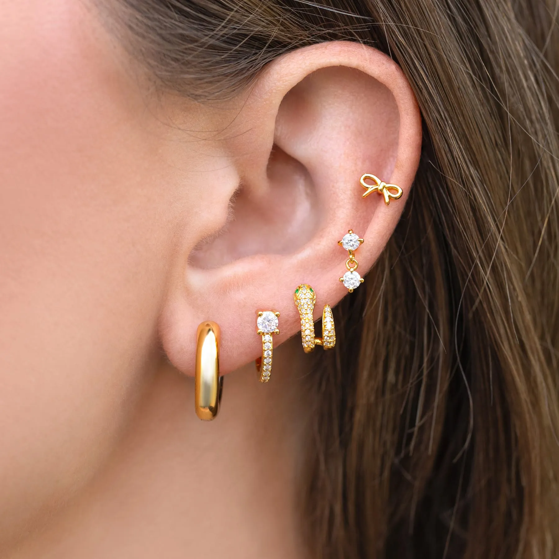 Snake Pavé Hoops