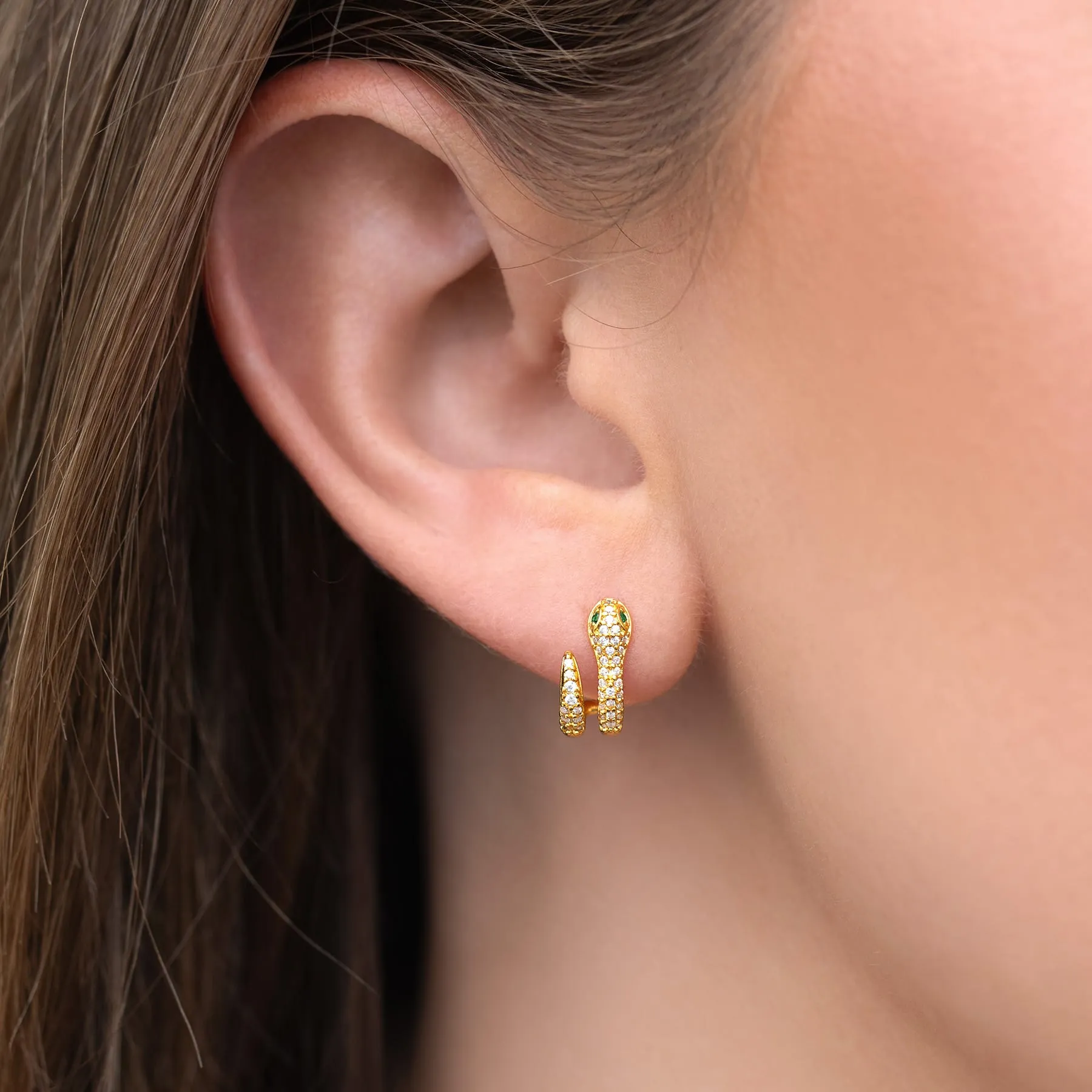 Snake Pavé Hoops