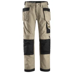 Snickers 3214 Craftsmen Holster Pocket Trousers, Canvas  Khaki/Black