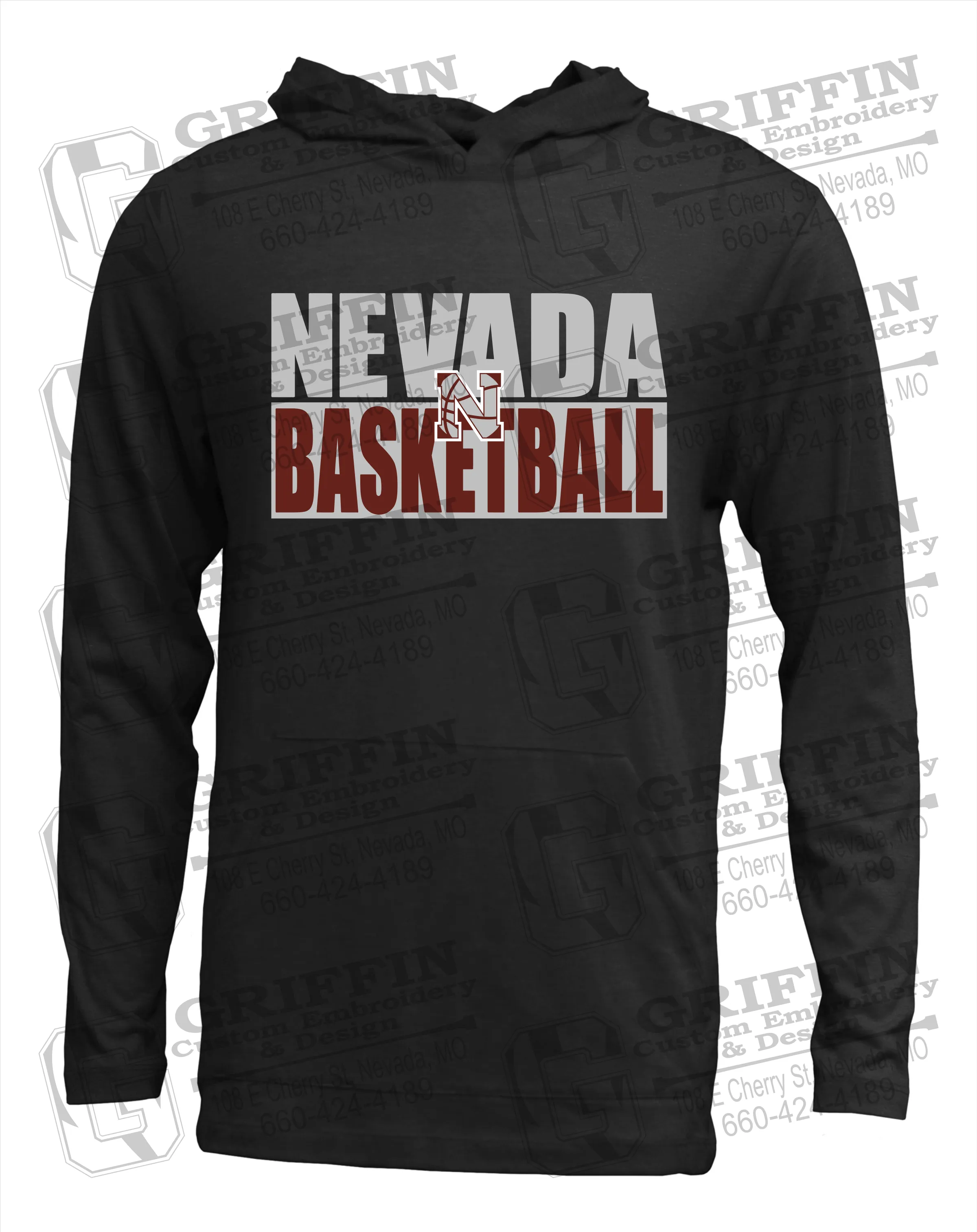 Soft-Tek T-Shirt Hoodie - Basketball - Nevada Tigers 21-Q