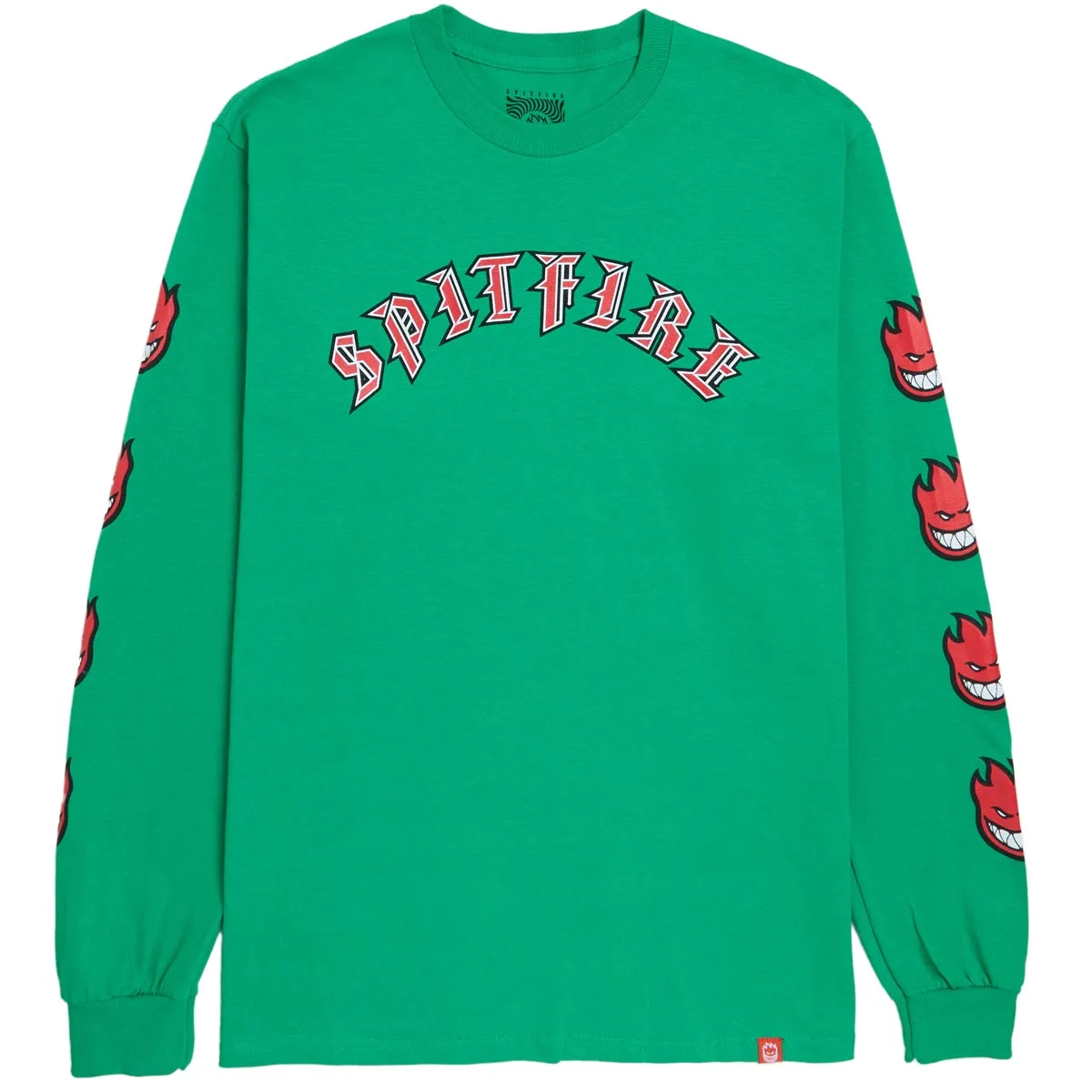 Spitfire Old E Bighead Fill Long Sleeve T-Shirt - Kelly Green