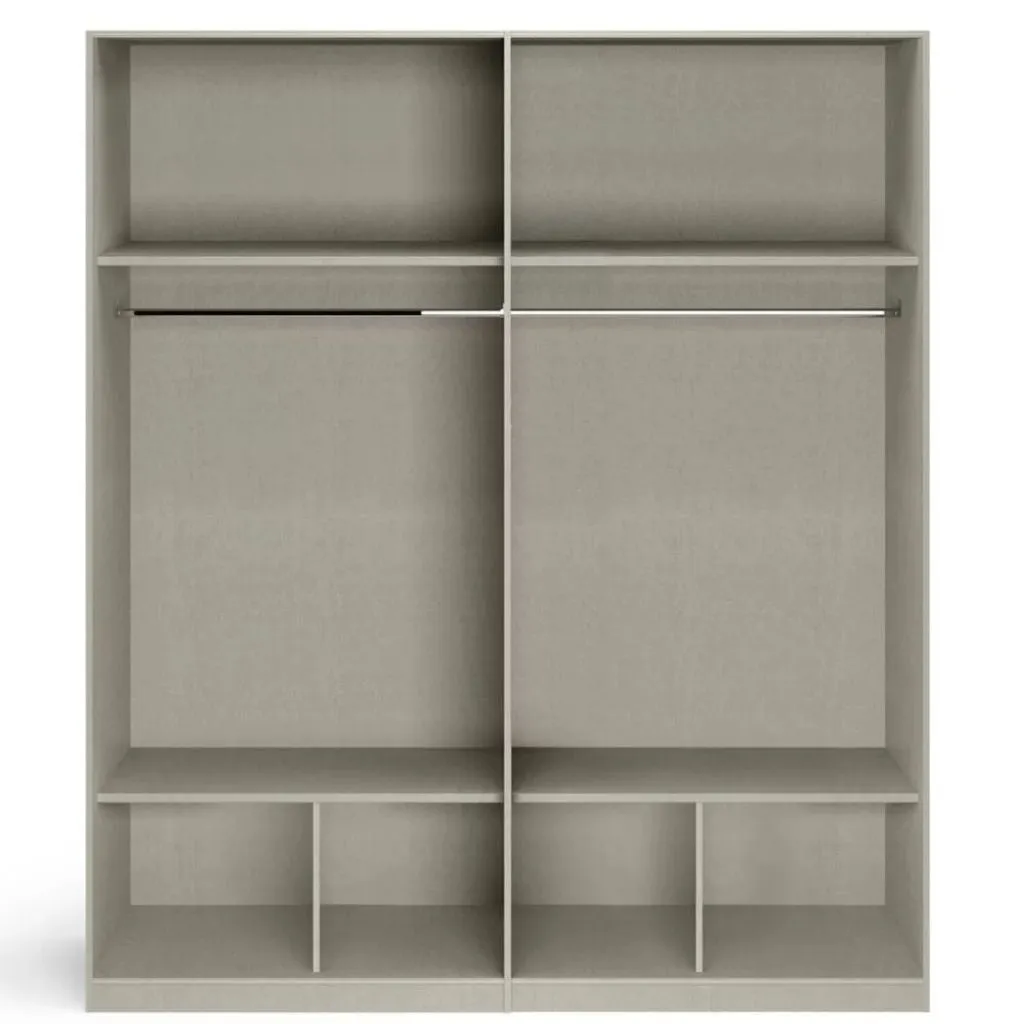 Stuttgart Silk Grey/ Alpine White 4 Door Wardrobe by Rauch