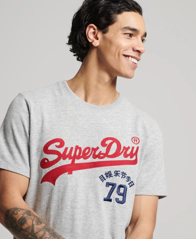 Superdry Vintage Logo Interest T-Shirt - Athletic Grey Marl