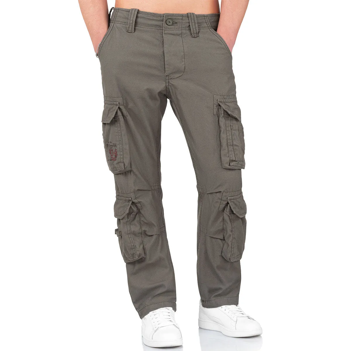 Surplus Airborne Slim Fit Cargo Trousers Olive Green