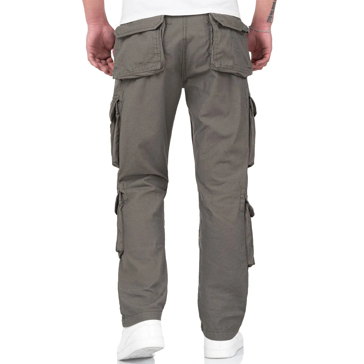 Surplus Airborne Slim Fit Cargo Trousers Olive Green