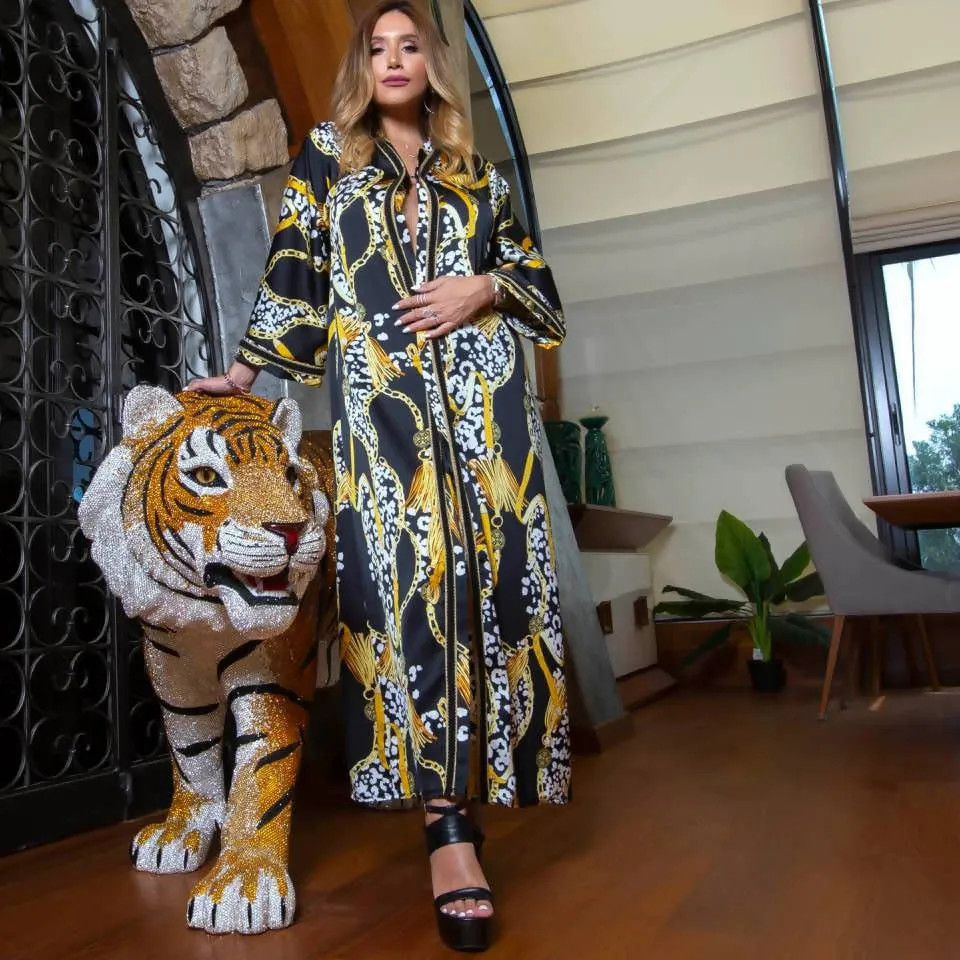 Tiger print kaftan