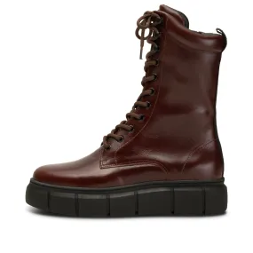 Tove lace up boot leather - BROWN