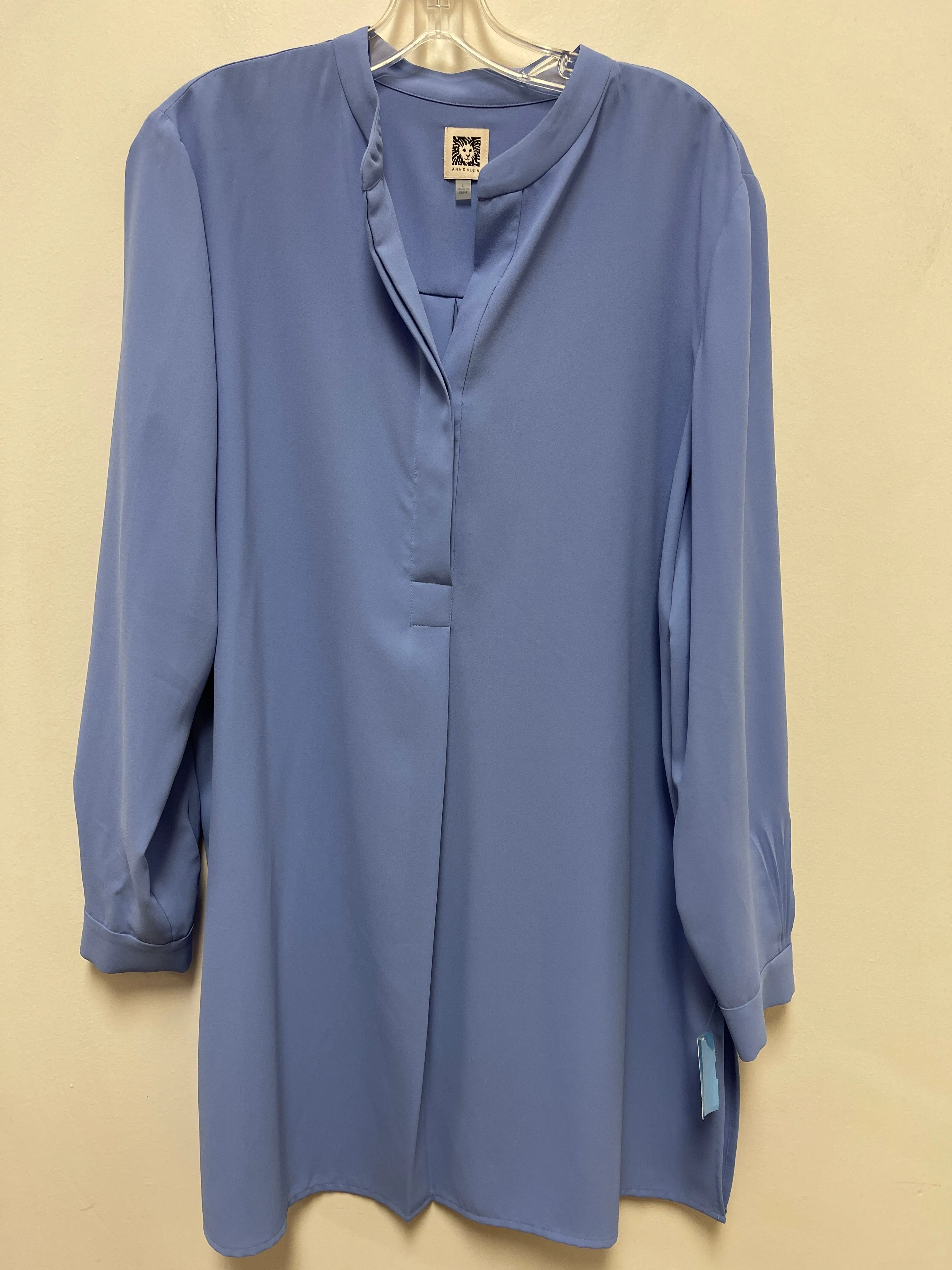 Tunic Long Sleeve By Anne Klein In Blue, Size: L