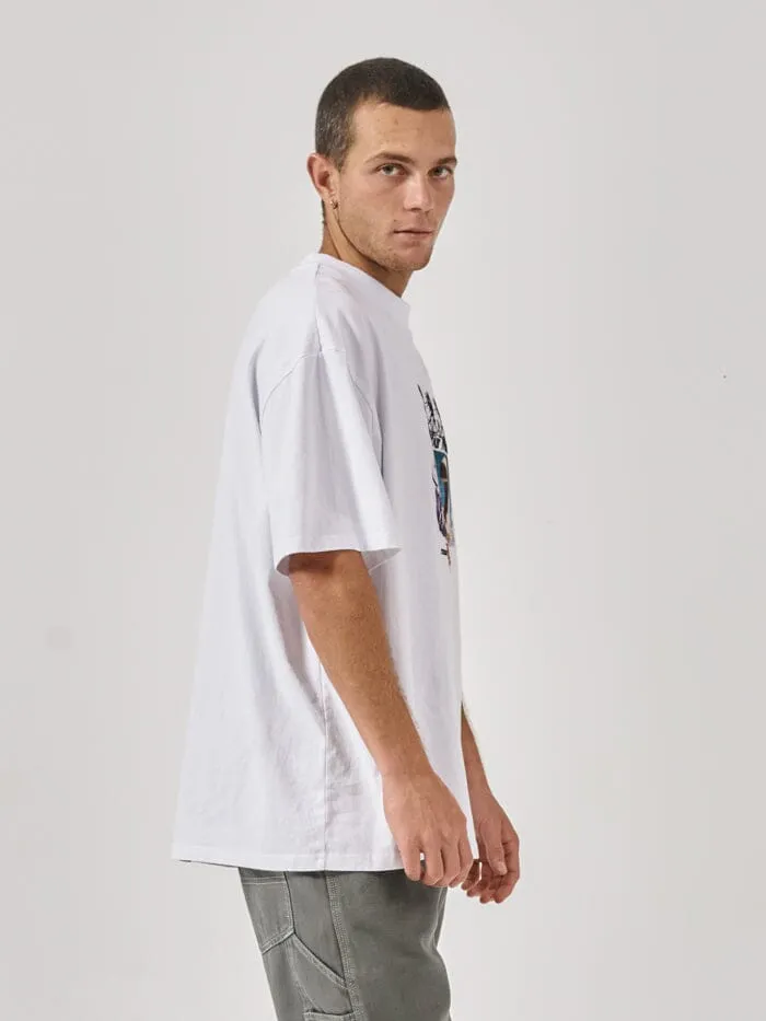 Unlock Your Mind Box Fit Oversize Tee - White