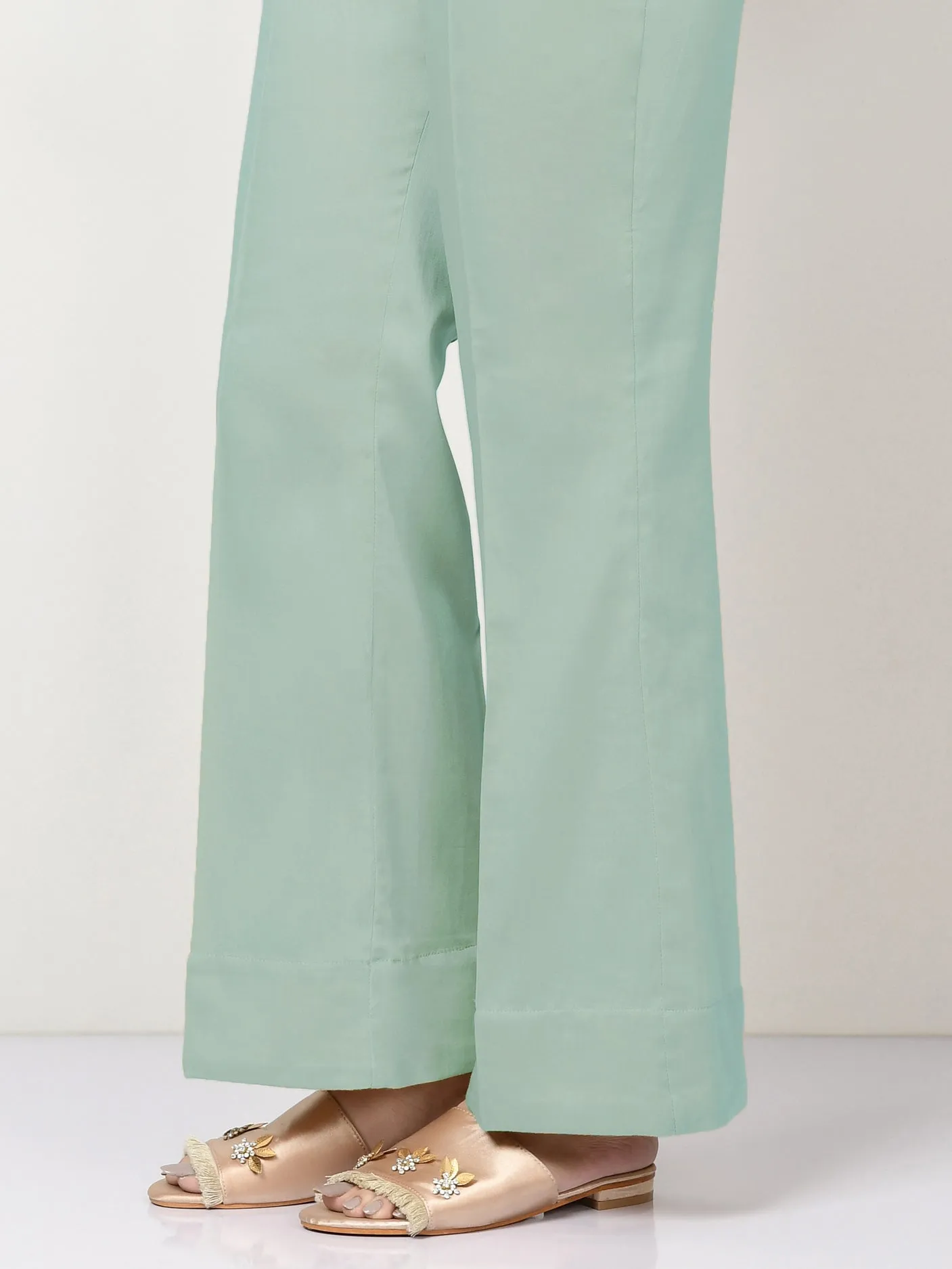 Unstitched Cambric Trouser - Ice Blue