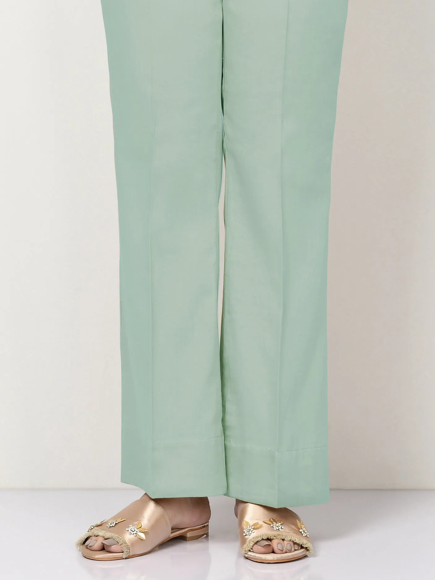 Unstitched Cambric Trouser - Ice Blue