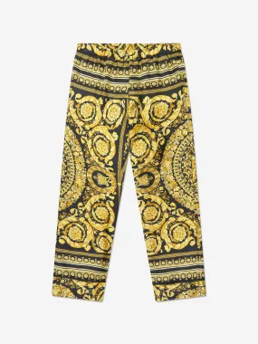 Versace Girls Silk Barocco Trousers in Black