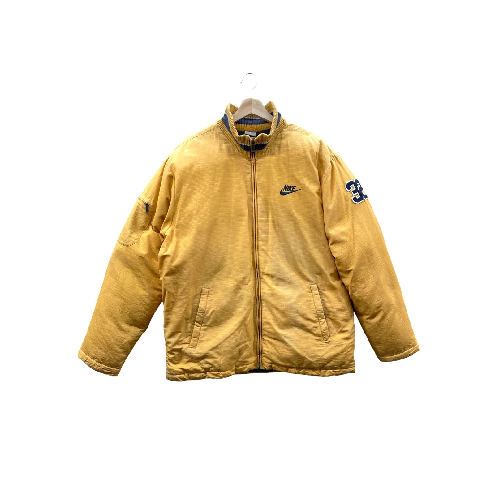 Vintage 2000's Nike Athletics Yellow Insulated Sports Bomber Jacket