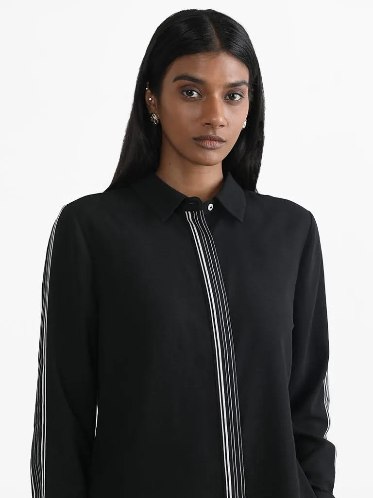 Wardrobe Black Clove Contrast Detail Shirt