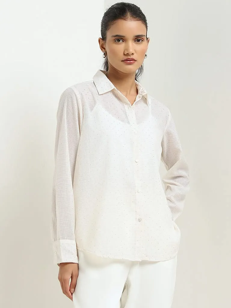 Wardrobe Ivory Diamante Detailed Shirt