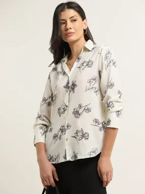 Wardrobe Ivory Floral Printed Shirt