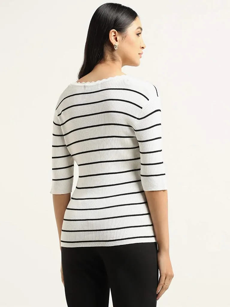 Wardrobe Ivory Ribbed Top