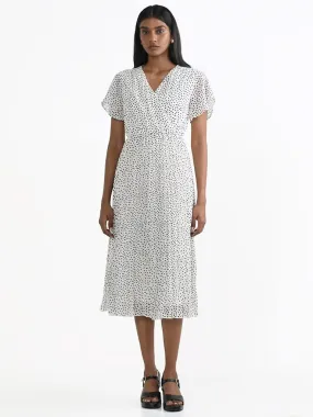 Wardrobe White Polka Dotted Dress