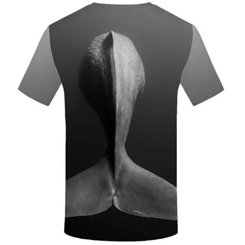 Whale T shirts Men Fish T-shirts 3d Animal Tshirts Casual Retro T shirts Funny Gray Tshirt Anime Short Sleeve Punk Rock Unisex