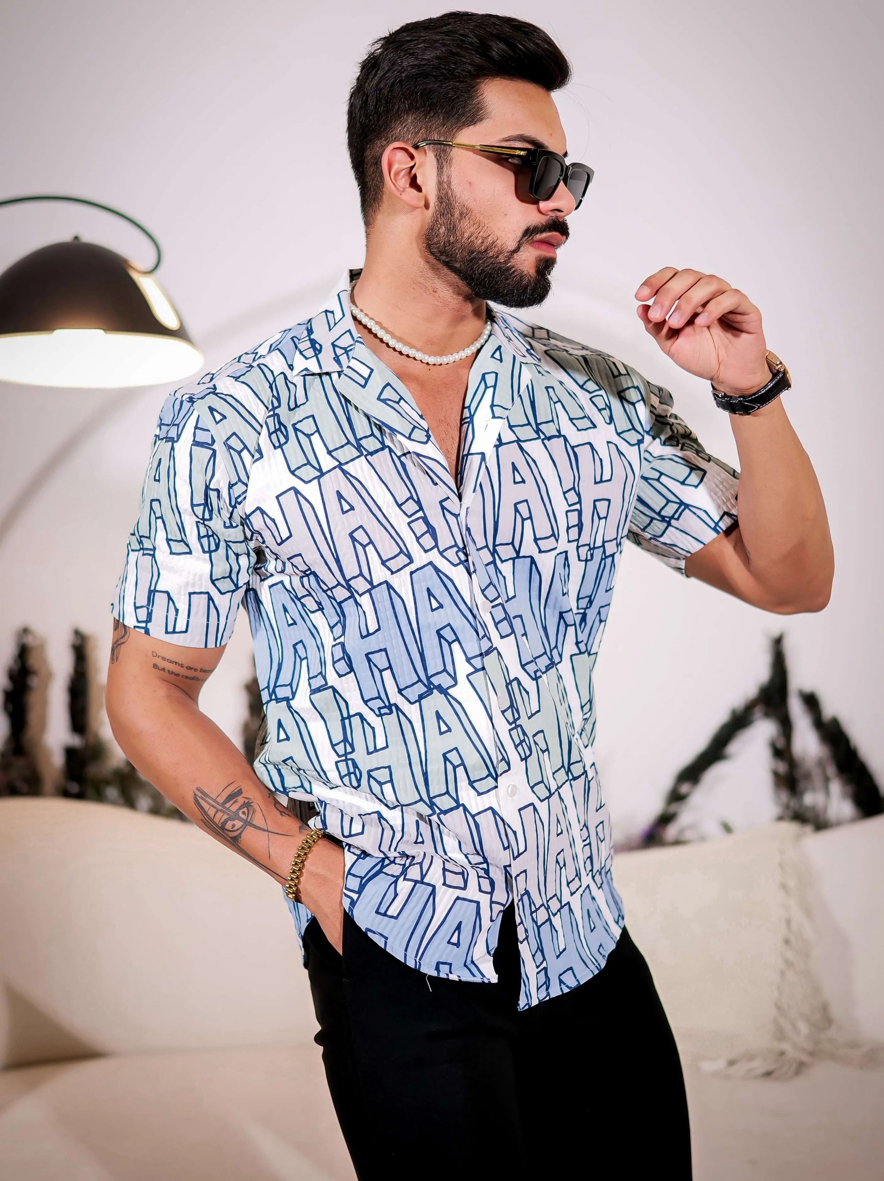 White Half Sleeve Imported Premium Shirt for Men's